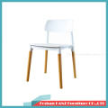 Hz-312cafe Coffee Shop White Plastic Wooden Leg Dining Chair